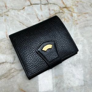 BALLY Black Pebbled Leather Bifold Snap Wallet Made In Italy Mens Women's Unisex